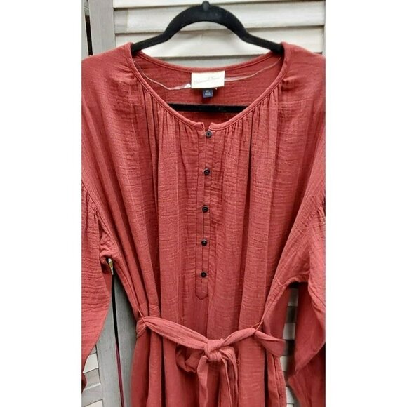 49 - Women's Balloon Long Sleeve Tie-Front Shirtdress | Universal Thread | Small - Picture 4 of 7